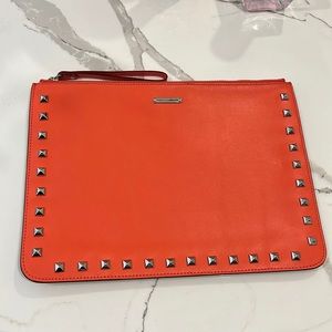 Rebecca Minkoff clutch orange/grey
